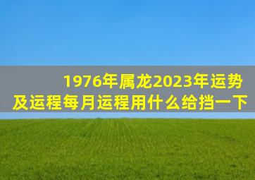 1976年属龙2023年运势及运程每月运程用什么给挡一下