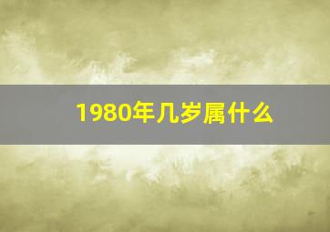 1980年几岁属什么