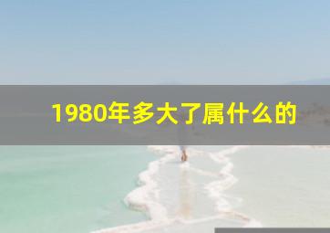 1980年多大了属什么的