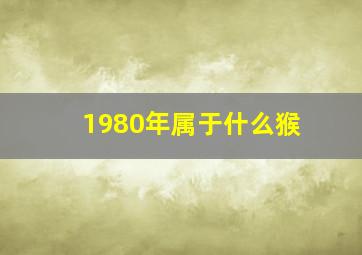 1980年属于什么猴