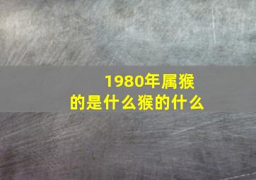 1980年属猴的是什么猴的什么