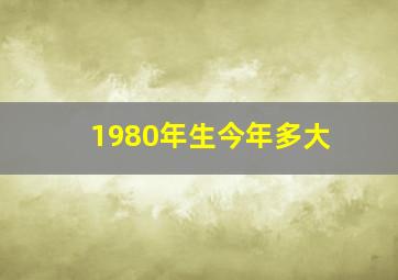 1980年生今年多大