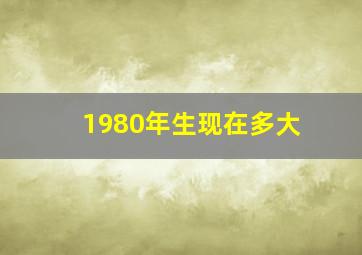 1980年生现在多大