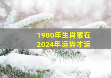 1980年生肖猴在2024年运势才运