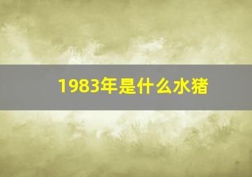 1983年是什么水猪