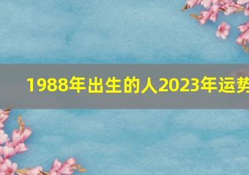 1988年出生的人2023年运势