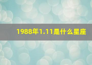 1988年1.11是什么星座