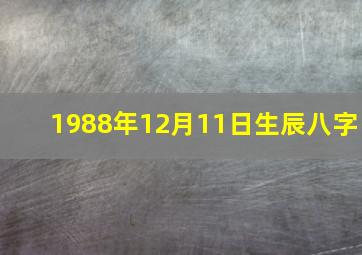 1988年12月11日生辰八字