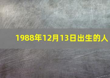 1988年12月13日出生的人