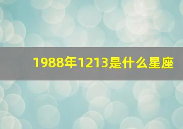 1988年1213是什么星座