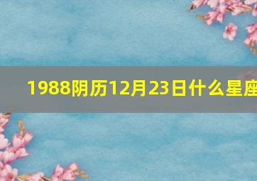 1988阴历12月23日什么星座