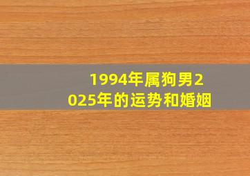 1994年属狗男2025年的运势和婚姻