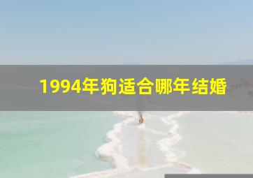 1994年狗适合哪年结婚