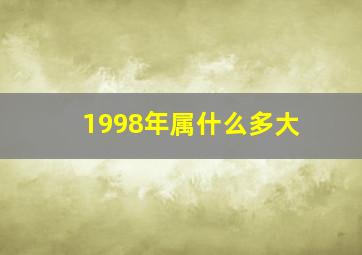 1998年属什么多大