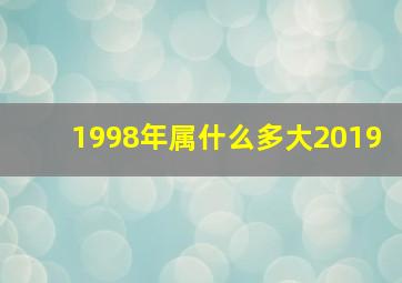 1998年属什么多大2019