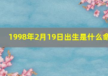 1998年2月19日出生是什么命