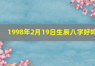 1998年2月19日生辰八字好吗