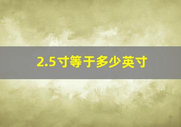 2.5寸等于多少英寸