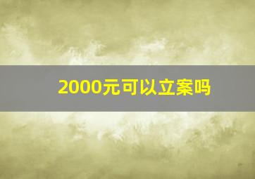 2000元可以立案吗