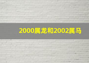 2000属龙和2002属马