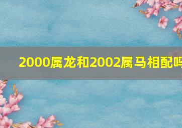 2000属龙和2002属马相配吗