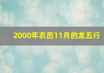 2000年农历11月的龙五行