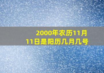 2000年农历11月11日是阳历几月几号