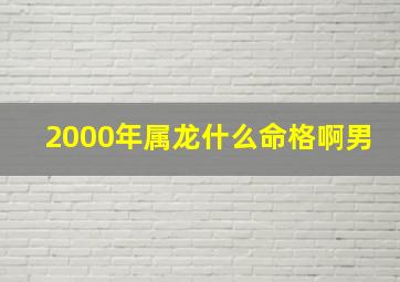 2000年属龙什么命格啊男