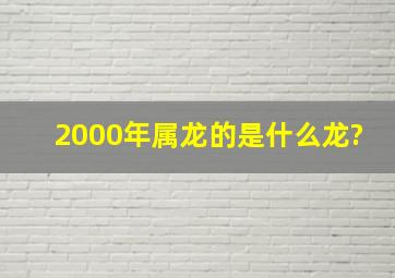 2000年属龙的是什么龙?