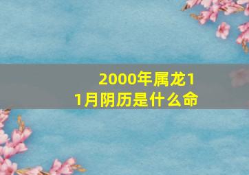 2000年属龙11月阴历是什么命