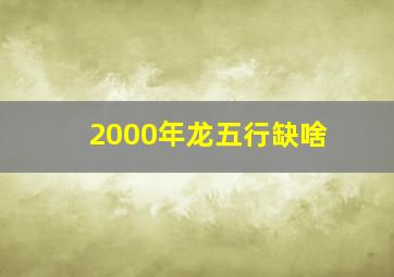 2000年龙五行缺啥