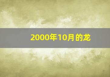 2000年10月的龙