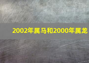 2002年属马和2000年属龙