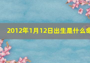 2012年1月12日出生是什么命