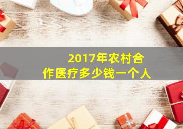 2017年农村合作医疗多少钱一个人