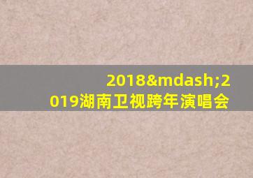 2018—2019湖南卫视跨年演唱会