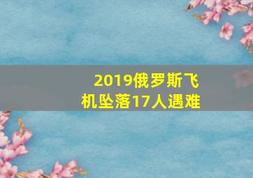 2019俄罗斯飞机坠落17人遇难