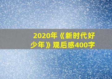 2020年《新时代好少年》观后感400字