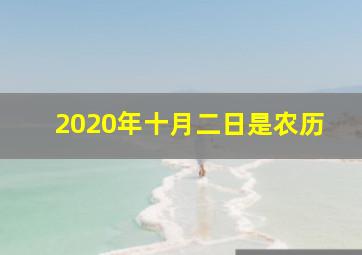 2020年十月二日是农历