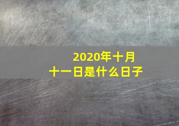 2020年十月十一日是什么日子