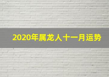 2020年属龙人十一月运势