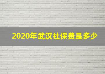 2020年武汉社保费是多少