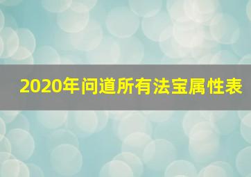 2020年问道所有法宝属性表