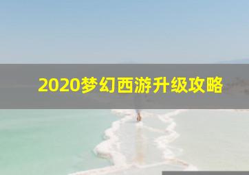 2020梦幻西游升级攻略