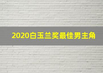 2020白玉兰奖最佳男主角