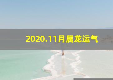 2020.11月属龙运气