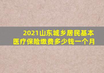 2021山东城乡居民基本医疗保险缴费多少钱一个月