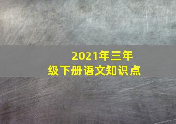 2021年三年级下册语文知识点