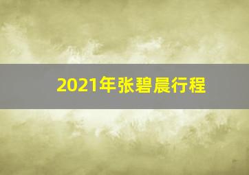 2021年张碧晨行程