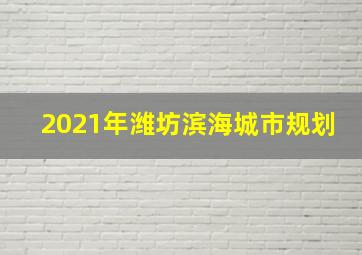 2021年潍坊滨海城市规划